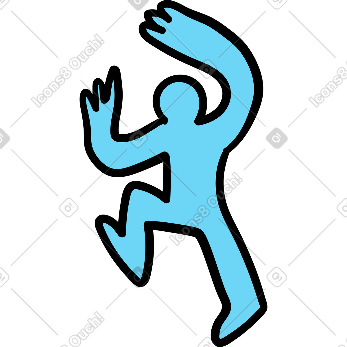 Blue man climbing illustration in PNG, SVG