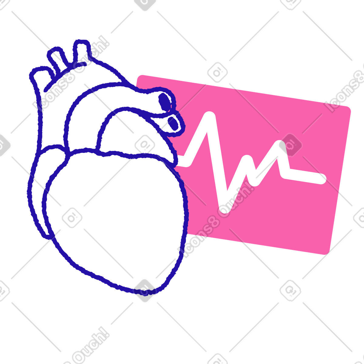 Иллюстрация Медицинский мониторинг частоты сердечных сокращений в PNG и SVG