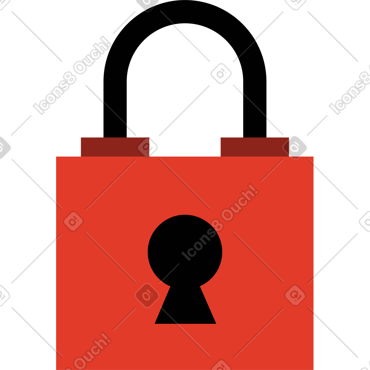 Lock locked illustration in Burgundy style download in PNG, SVG