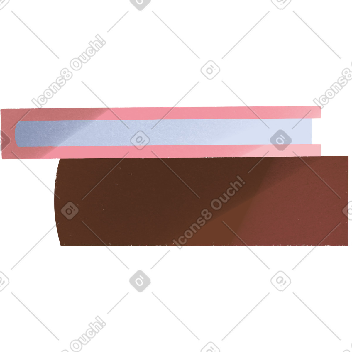 Pink and brown books illustration in Shine style download in PNG, SVG