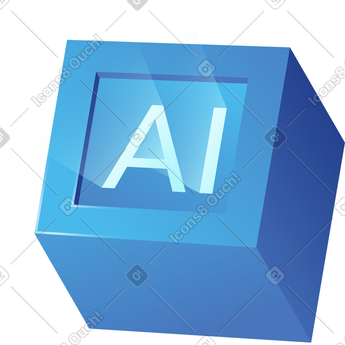 Иллюстрация Блок с подсвеченными буквами ai в стиле Quantum — скачать в форматах PNG, SVG