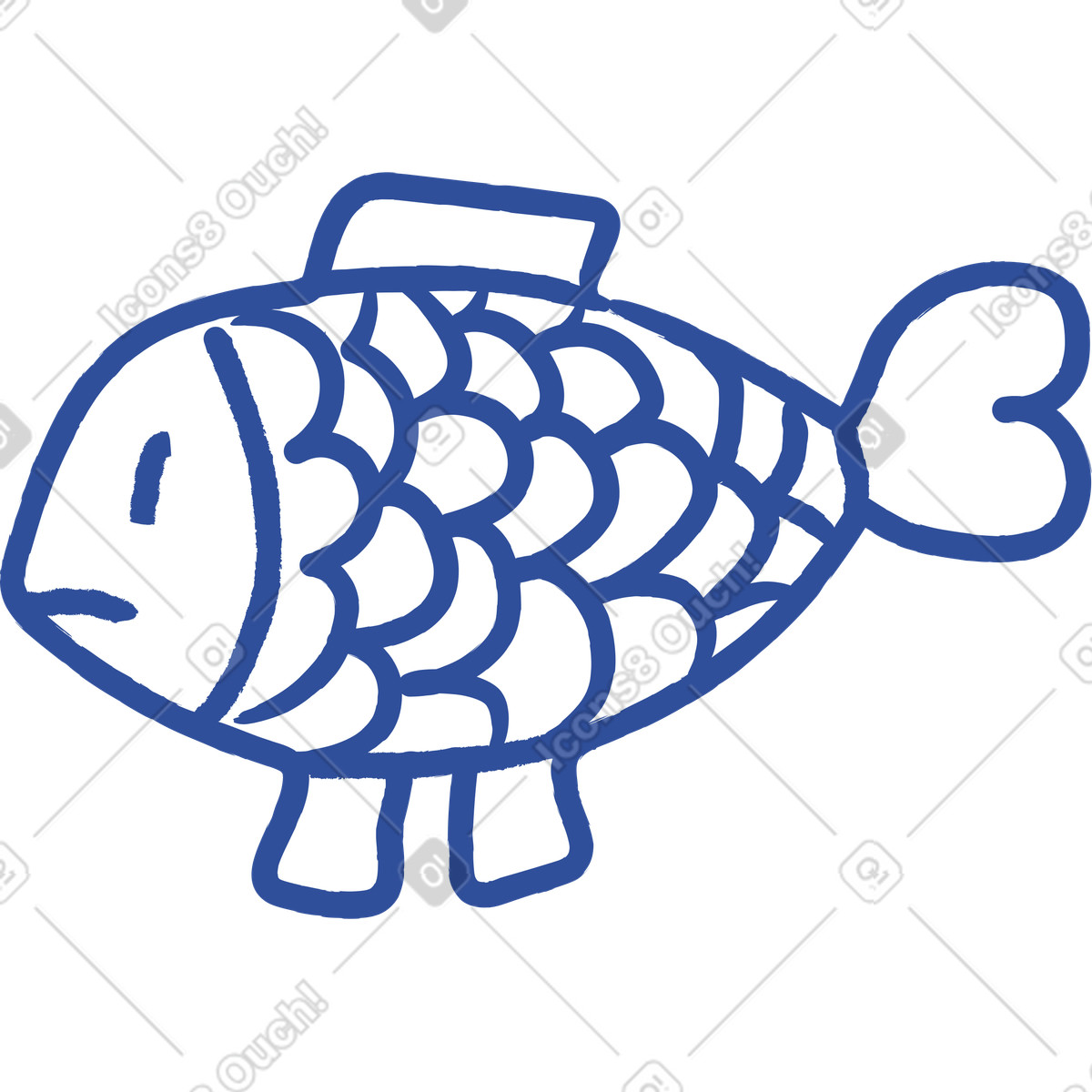 Fisch-Illustration im Lime-Stil als Download in PNG, SVG