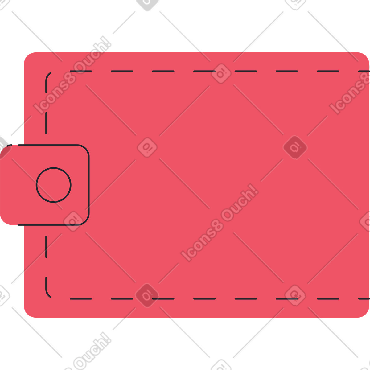 Portafoglio rosso illustrazione in stile Boba scarica in PNG, SVG