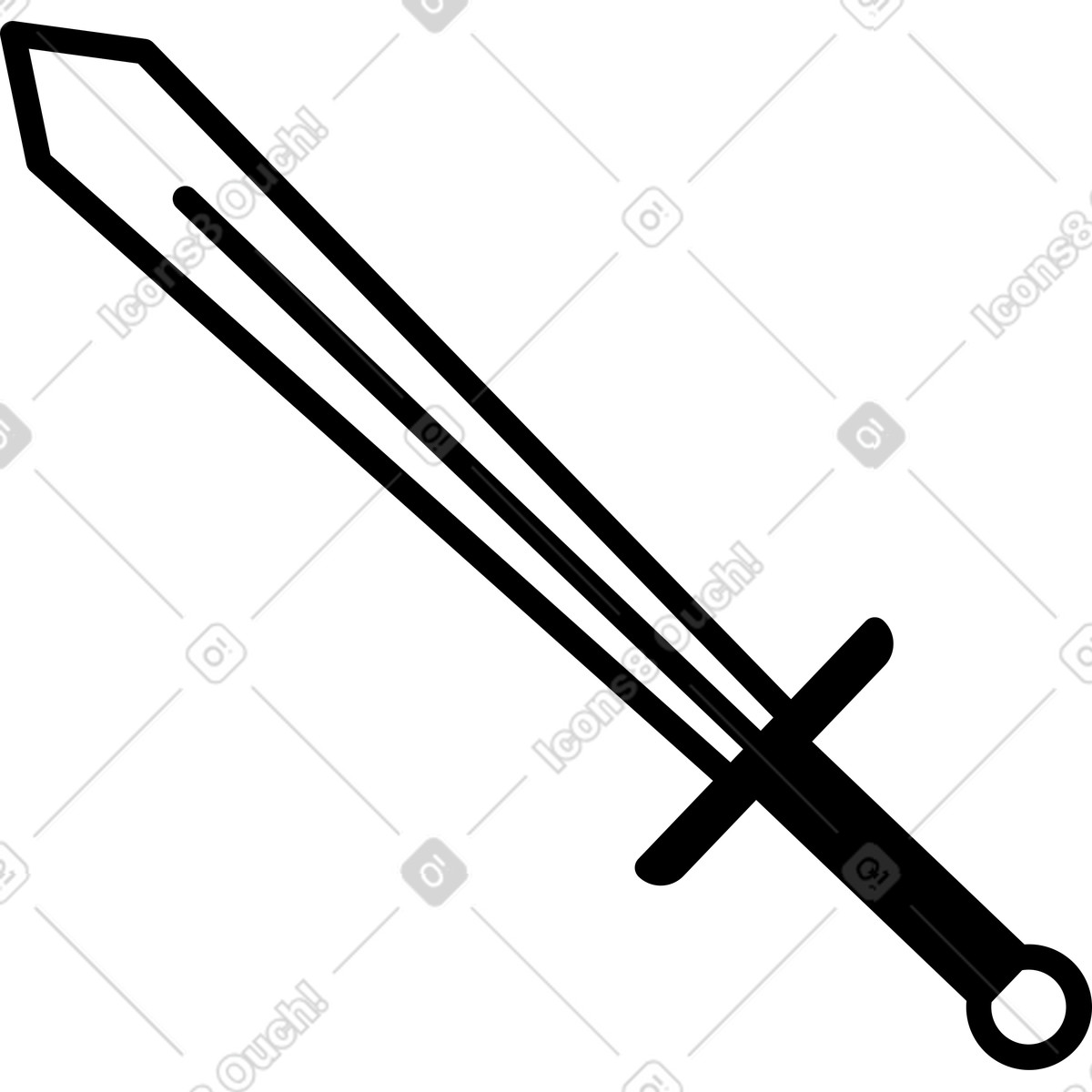 Schwert-Illustration im Transistor-Stil als Download in PNG, SVG