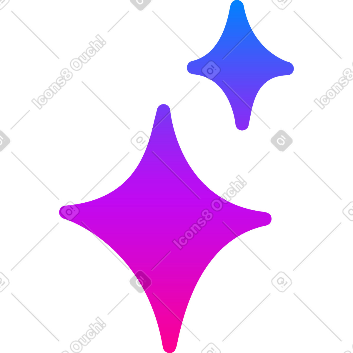 Vibrant 스타일의 별 2개 일러스트레이션 PNG, SVG 다운로드