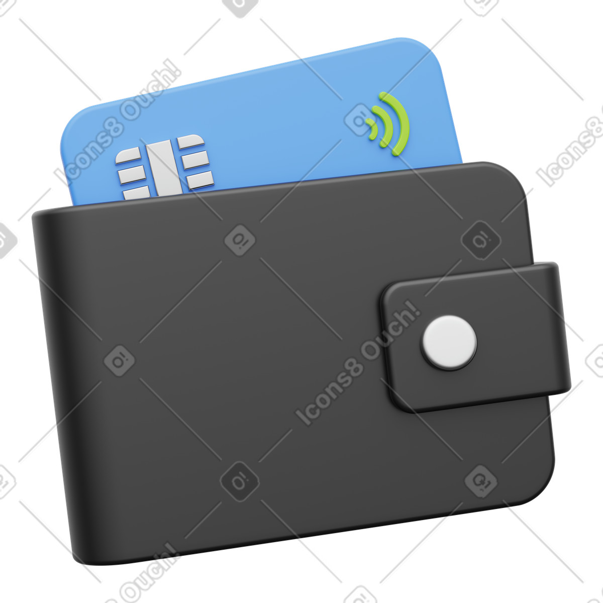 Ilustração de Organização financeira e controle gastos, carteira com cartão crédito em no estilo 3D Playful para baixar em PNG, SVG