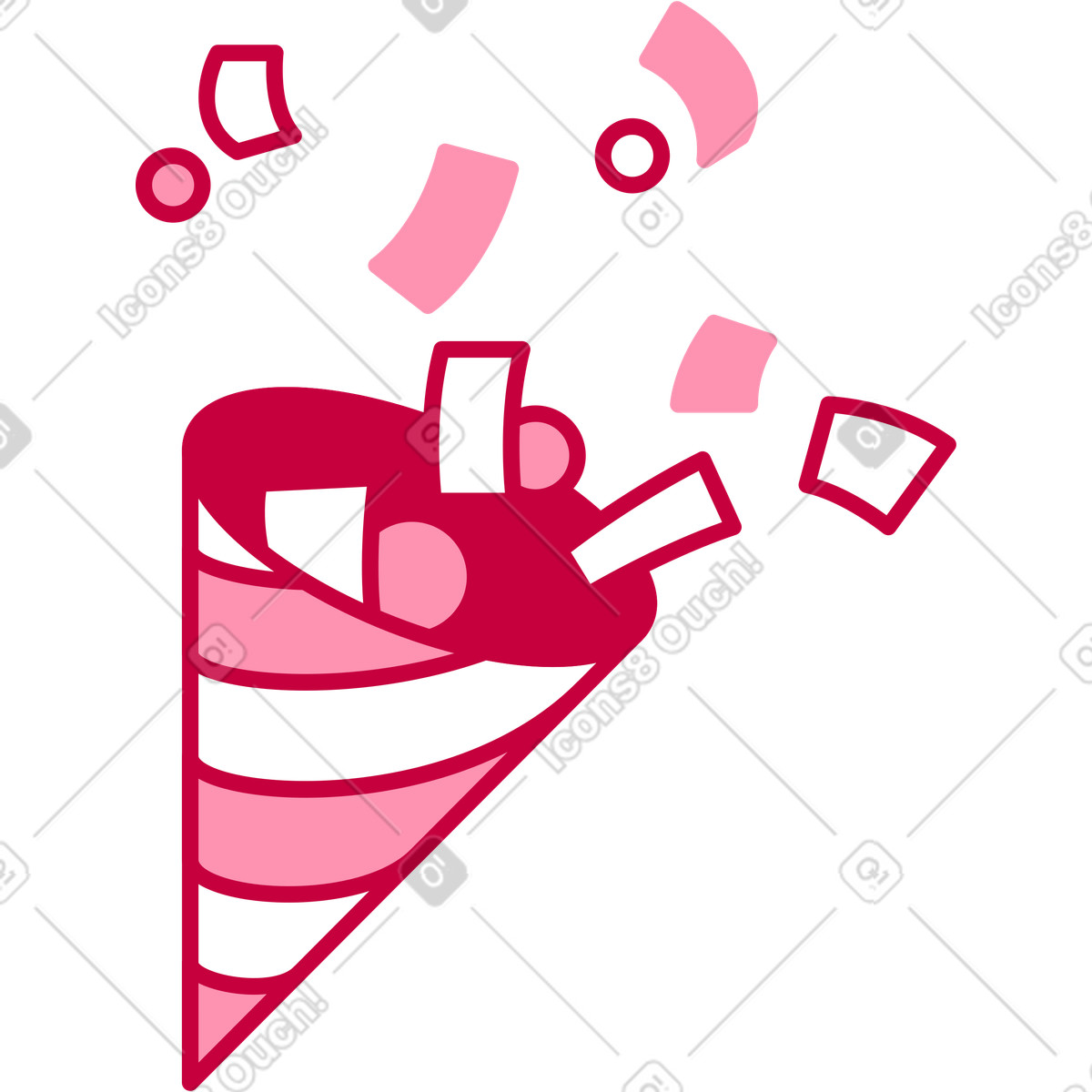 Natty スタイルの 紙吹雪付きパーティーポッパー のイラストをPNG、SVG形式でダウンロード