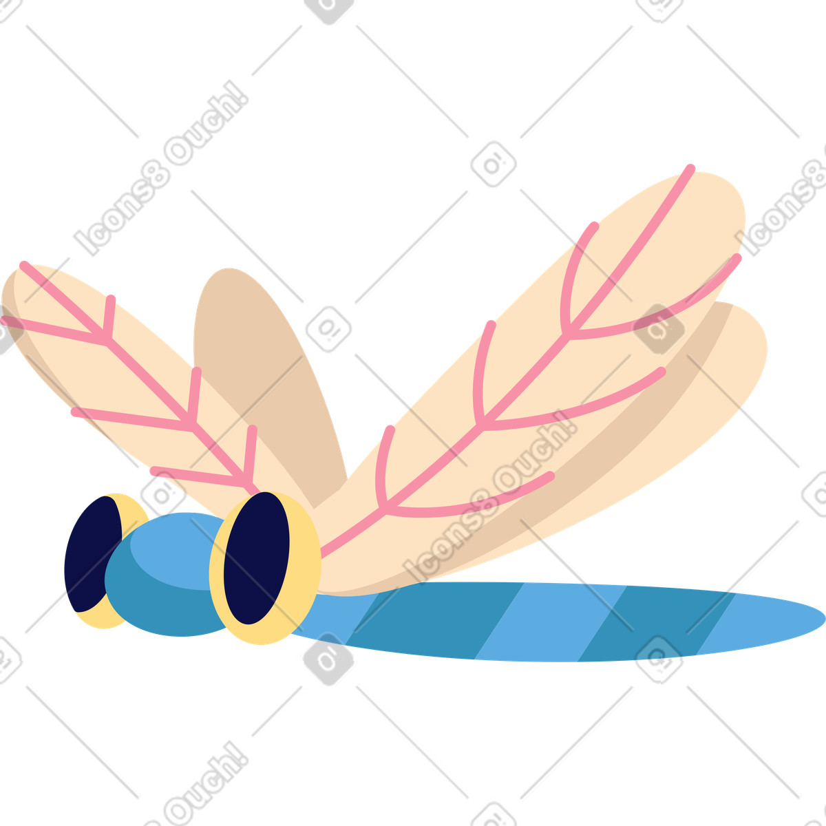 Libellula illustrazione in stile Dizzy scarica in PNG, SVG