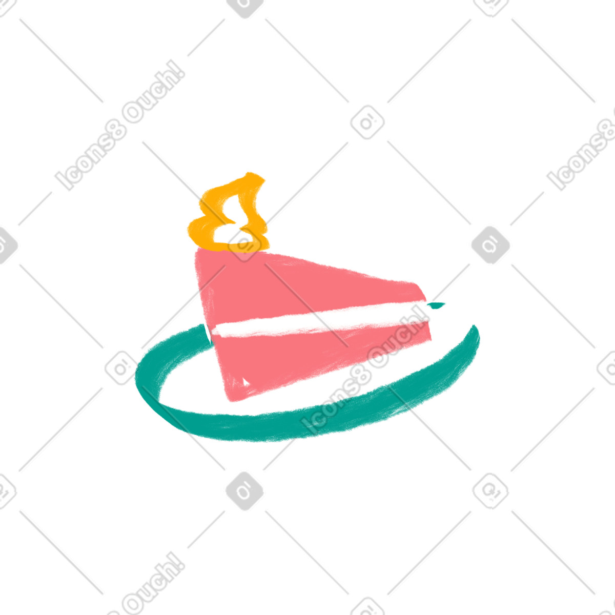 Kuchen auf einem teller-Illustration im Company-Stil als Download in PNG, SVG