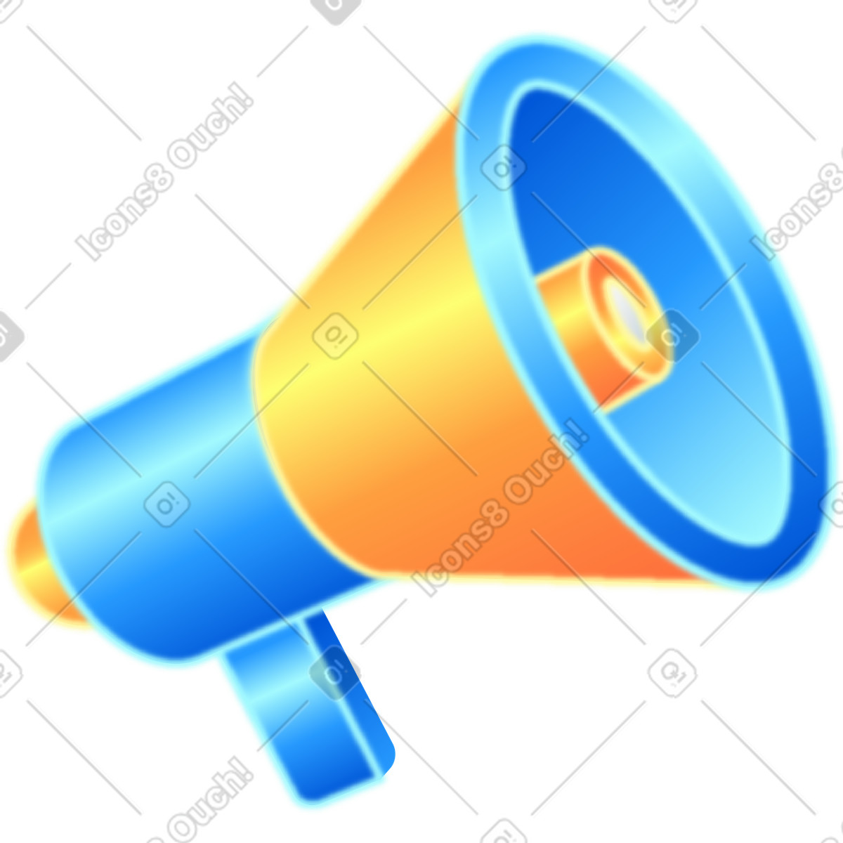 Megaphon-Illustration im Burst-Stil als Download in PNG, SVG