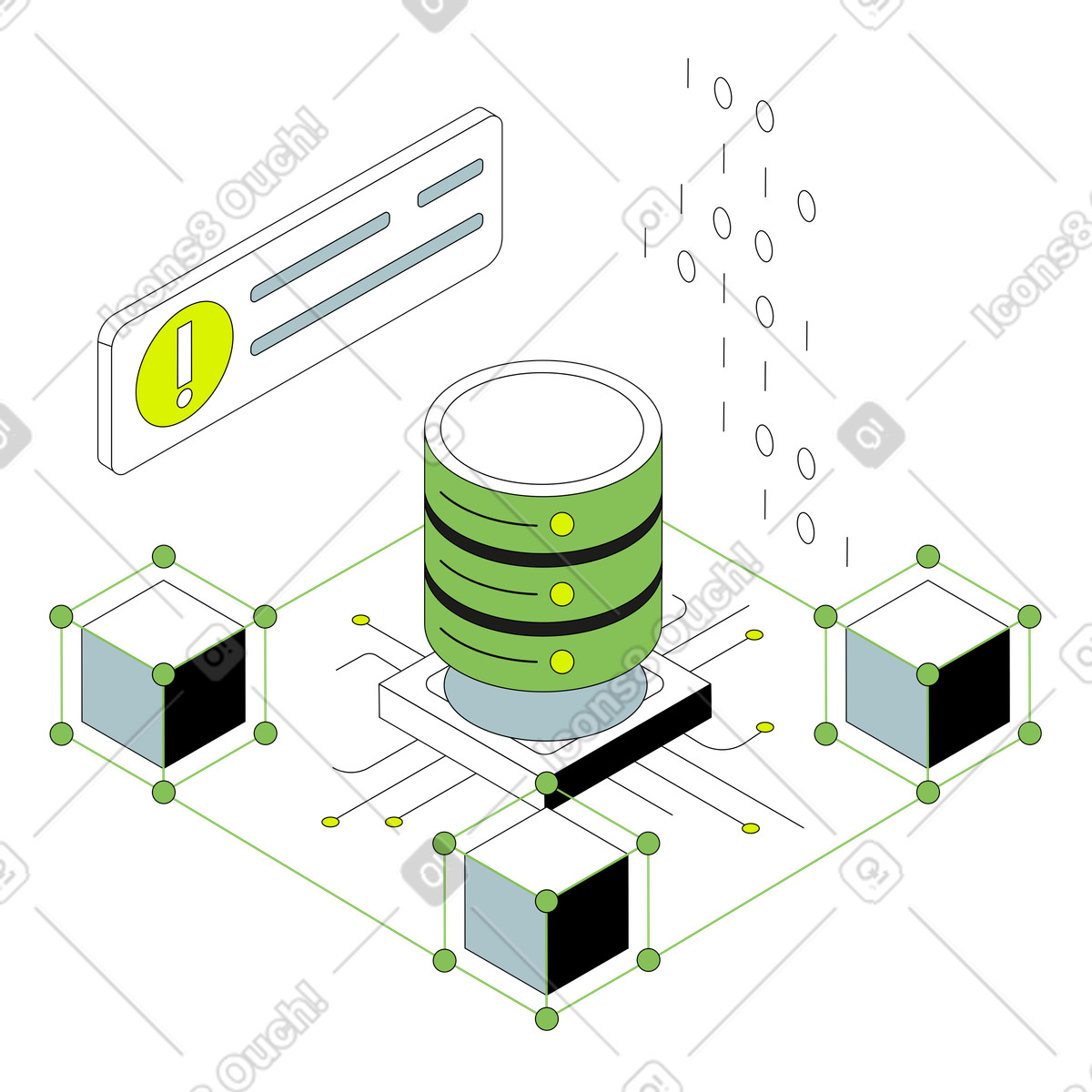 Blockchain technology for cryptocurrencies illustration in PNG, SVG