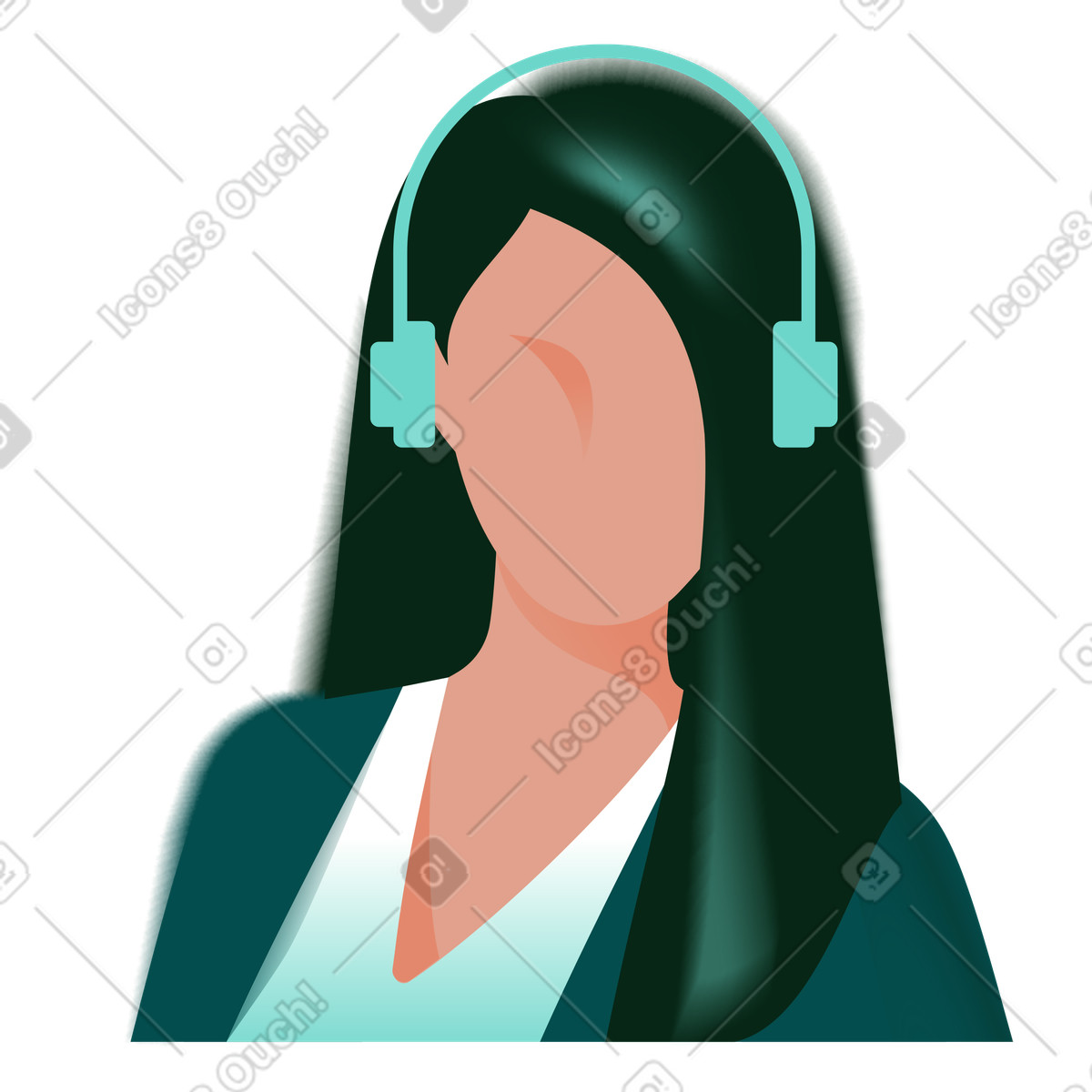 下载 Office 风格的 女性头像 插画，支持 PNG、SVG 格式