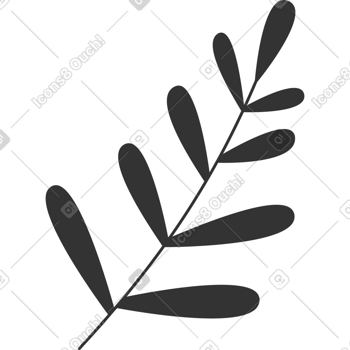 Blatt-Illustration im Crayon-Stil als Download in PNG, SVG
