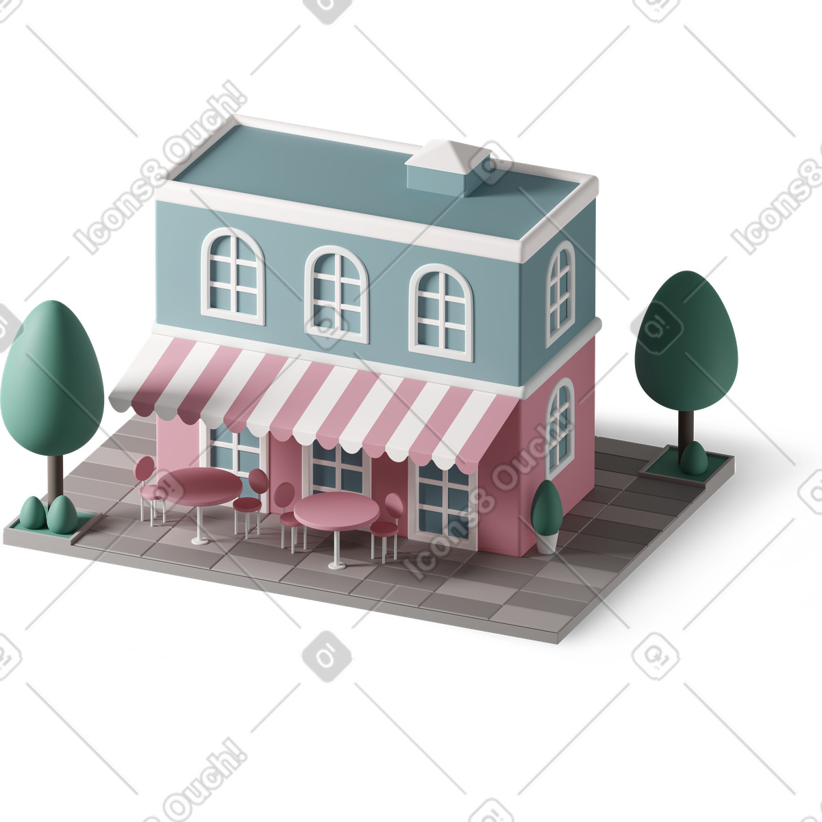 House with shop illustration in PNG, SVG