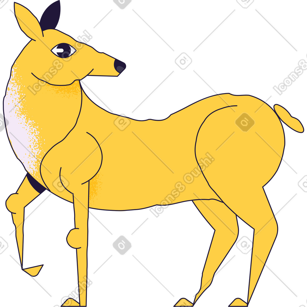 Cervo illustrazione in stile Conifer scarica in PNG, SVG