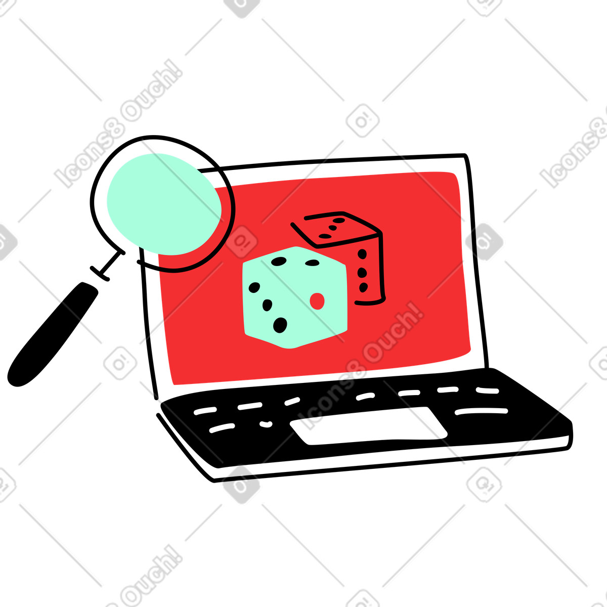 Ilustração de Procurando uma solução on-line em no estilo Spicy para baixar em PNG, SVG