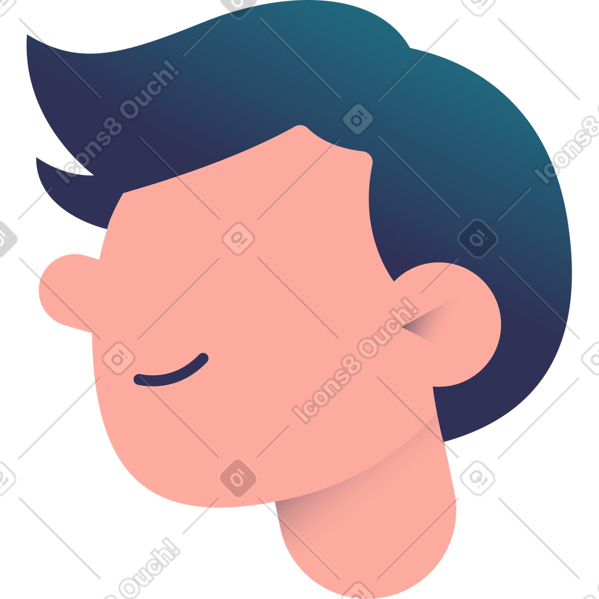 Head illustration in Beam style download in PNG, SVG