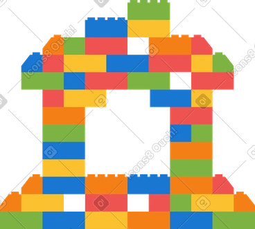 Building blocks house PNG, SVG