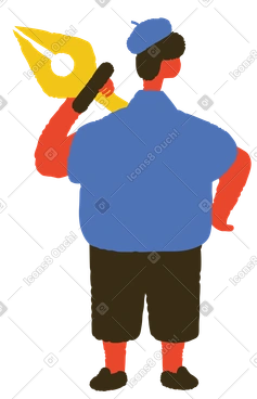 Man holding pen tool PNG, SVG