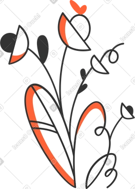 Plants composition PNG, SVG