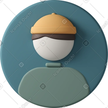 Photo de profil d'un homme en chemise verte et chapeau orange PNG, SVG