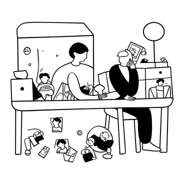 A mother reminiscing over a box of old photographs, smiling at memories of her children's childhood.