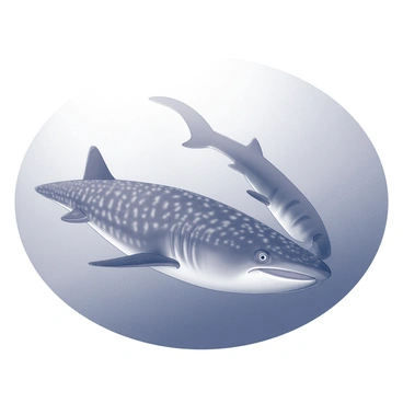 A large grouper swims gracefully through open waters. The grouper, with its distinct features, glides alongside a gentle whale shark, displaying its wide mouth and patterned body. The scene captures the movement and interaction between the two fish, showcasing the vastness of the underwater environment surrounding them. Sunlight filters down from the surface, illuminating the water around them, highlighting their shapes and the dynamic nature of their movement.