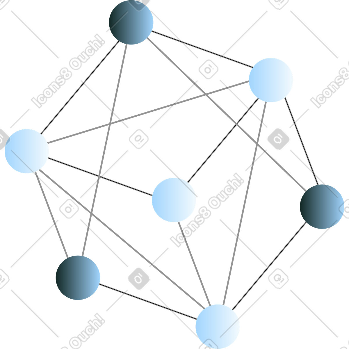 Ilustración Icono 3d de red neuronal en estilo Concept a descargar en PNG y SVG