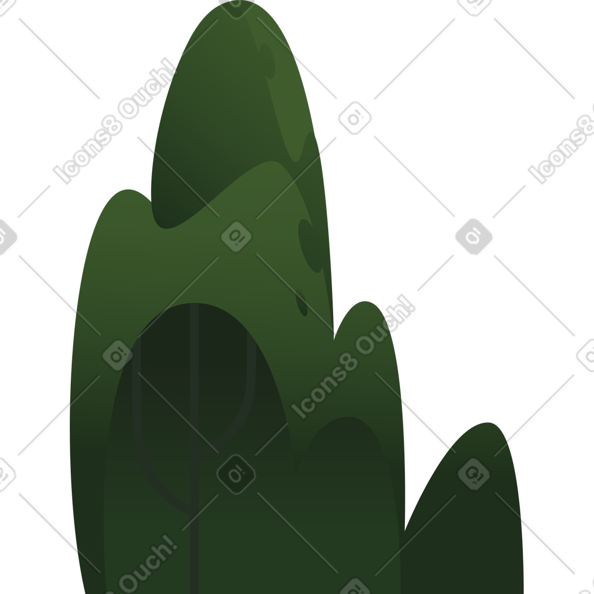 Green tree illustration in Vivid style download in PNG, SVG