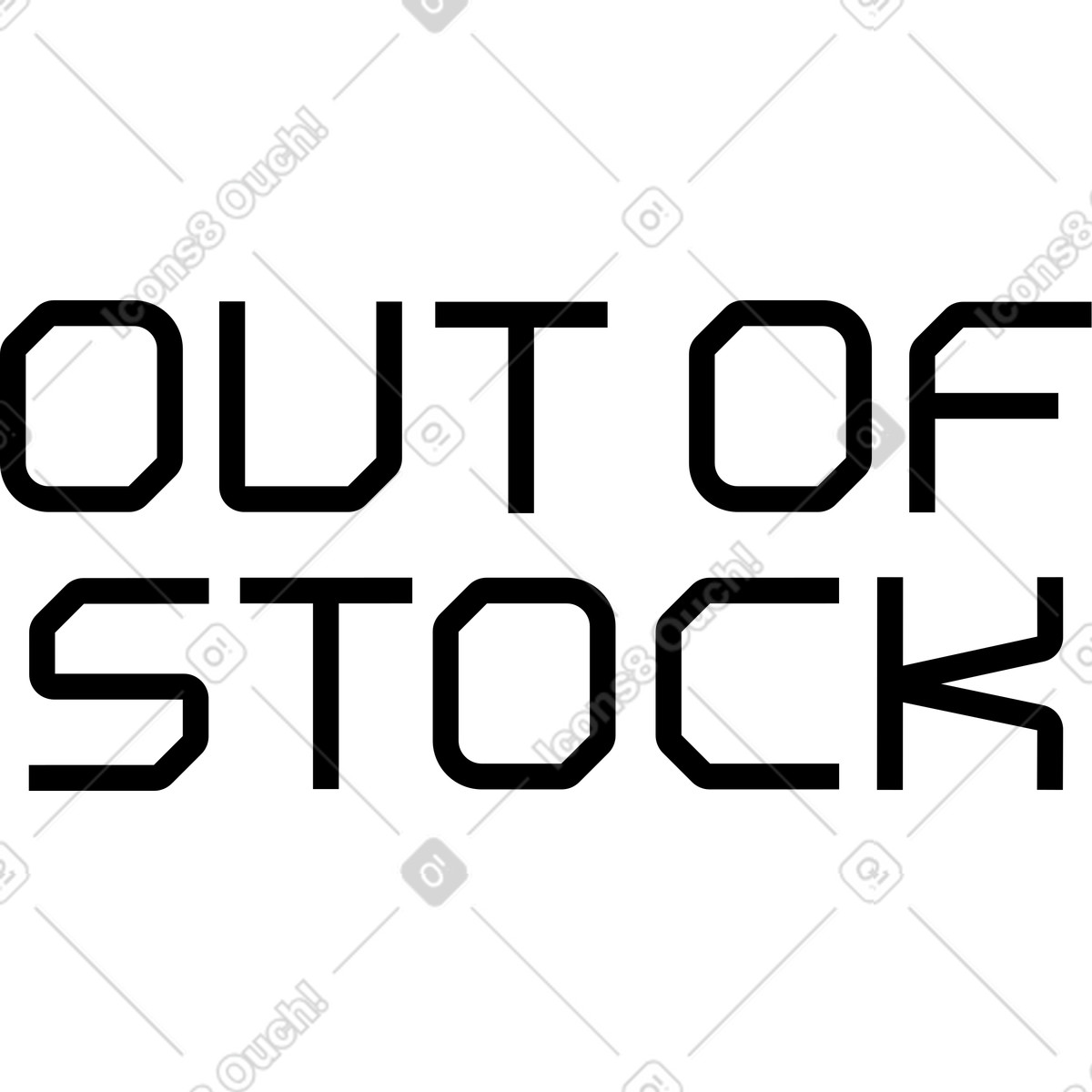 Illustration Lettrage en rupture de stock dans le style Space à télécharger aux formats PNG, SVG