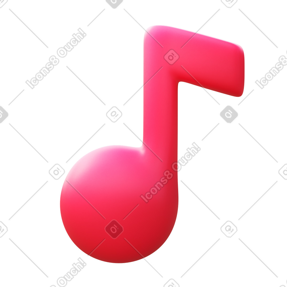 Ilustración Nota musical en estilo 3D Fluency a descargar en PNG y SVG