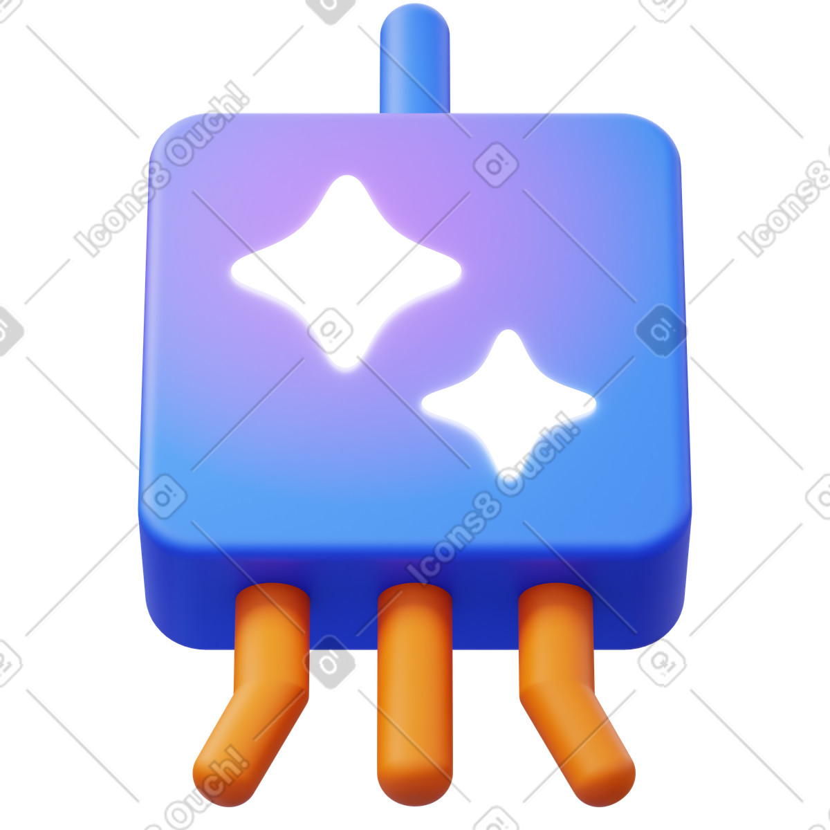 3D AI Component illustration in PNG, SVG