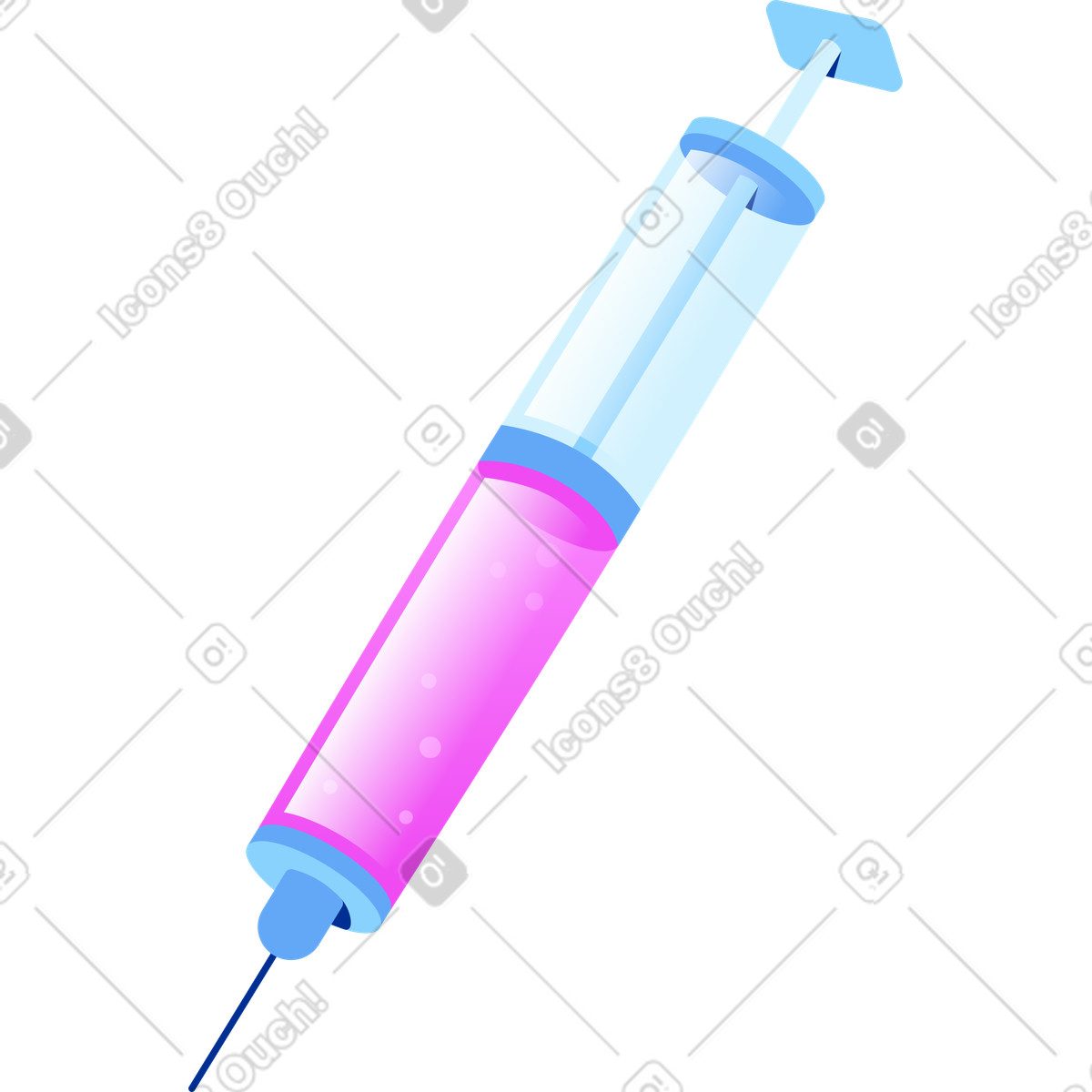 Pink medical syringe-Illustration im Glossy-Stil als Download in PNG, SVG