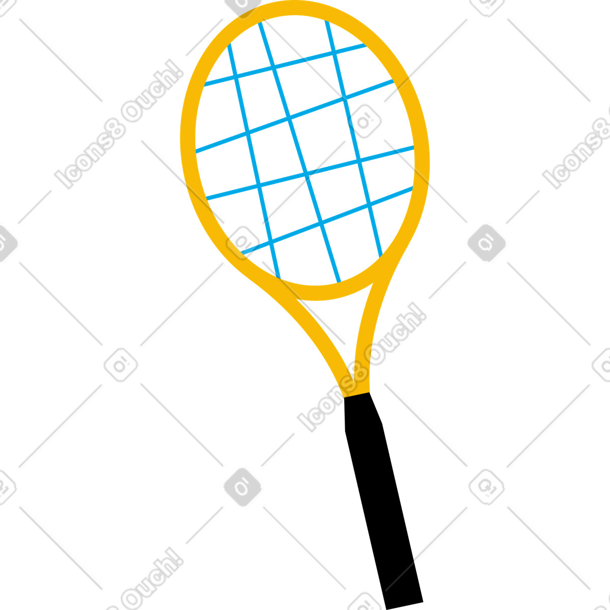 Tennis racket illustration in Warp style download in PNG, SVG