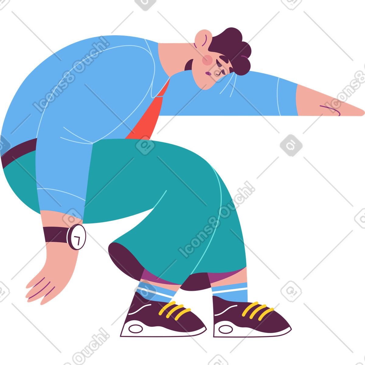 Ilustración Hombre de negocios sentado y durmiendo en estilo Sammy a descargar en PNG SVG