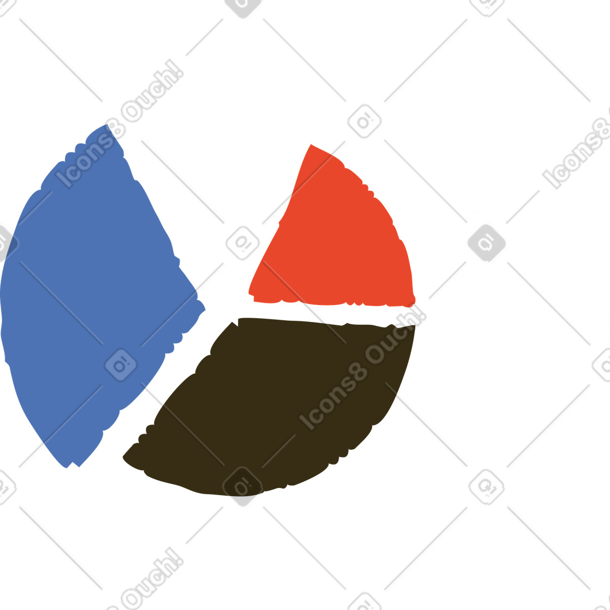 下载 Bermuda 风格的 Data visualization pie chart with percentage symbol 插画，支持 PNG、SVG 格式