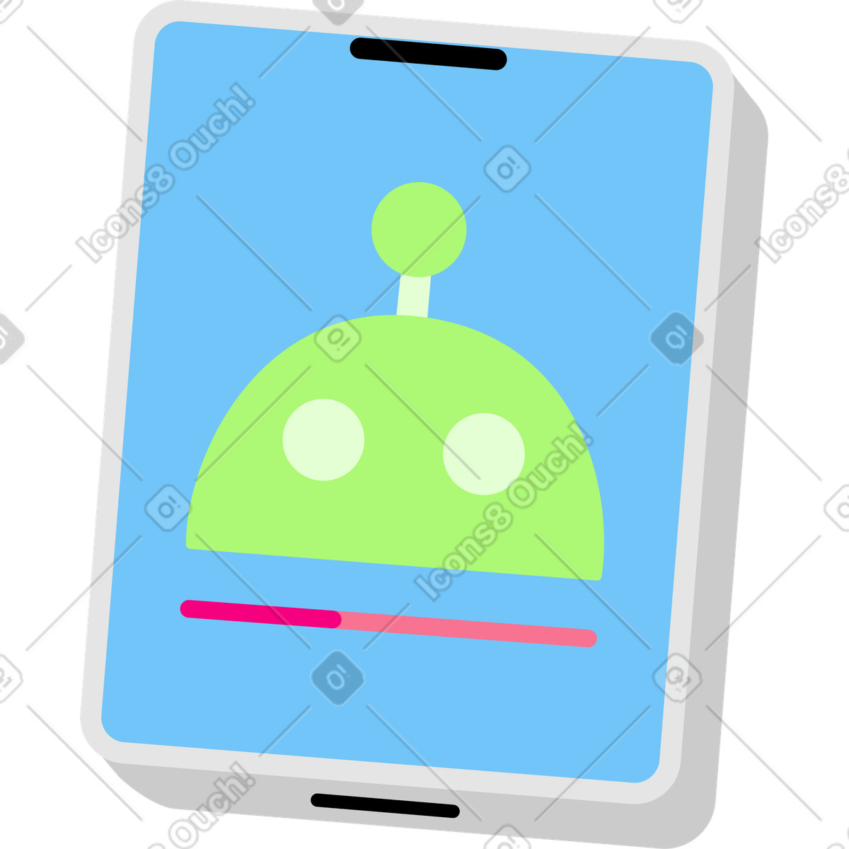 Tablette-Illustration im Giggle-Stil als Download in PNG, SVG