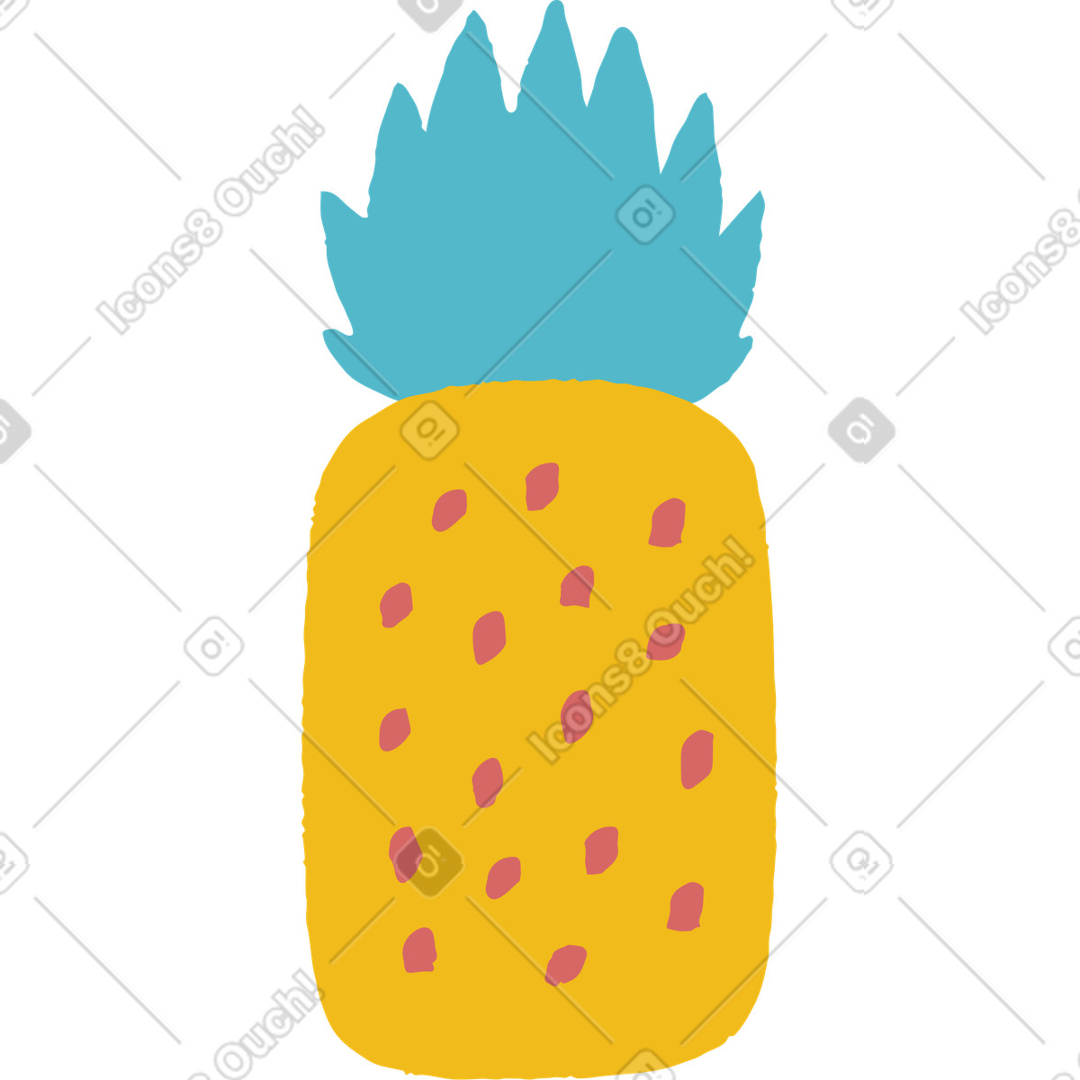 Ananas illustrazione in stile Flamenco scarica in PNG, SVG