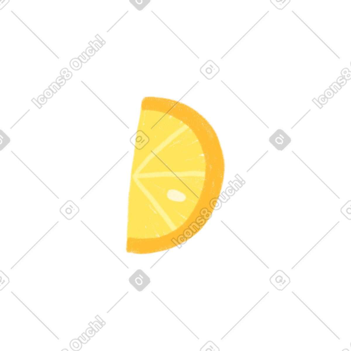 Lemon slice illustrazione in stile Cozy scarica in PNG, SVG
