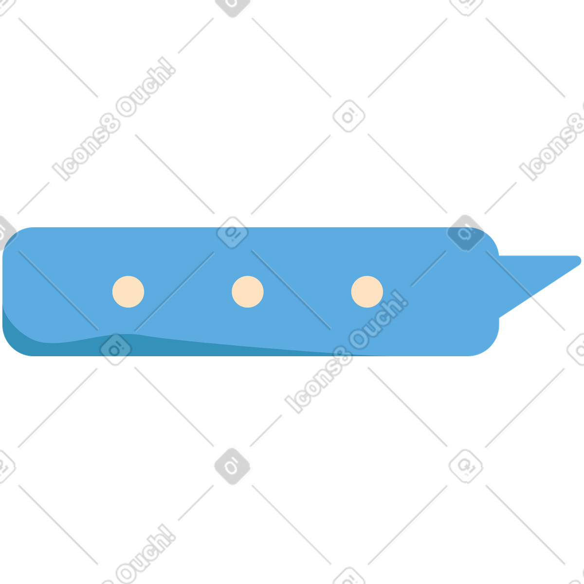 Speech blue bubble with dots illustration in Dizzy style download in PNG, SVG