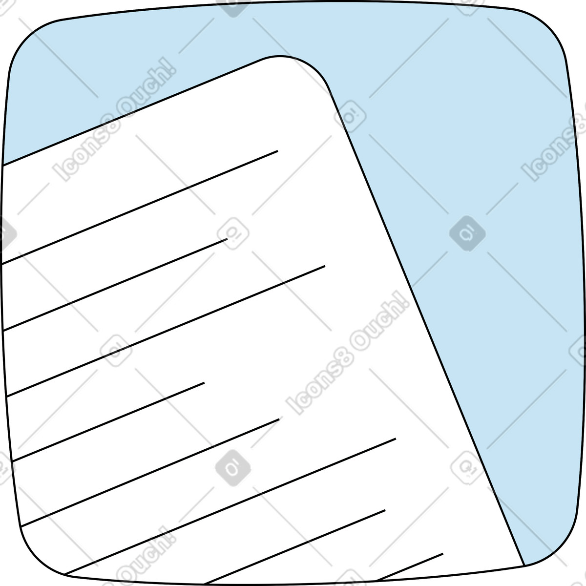 Paper icon illustration in Kindy style download in PNG, SVG