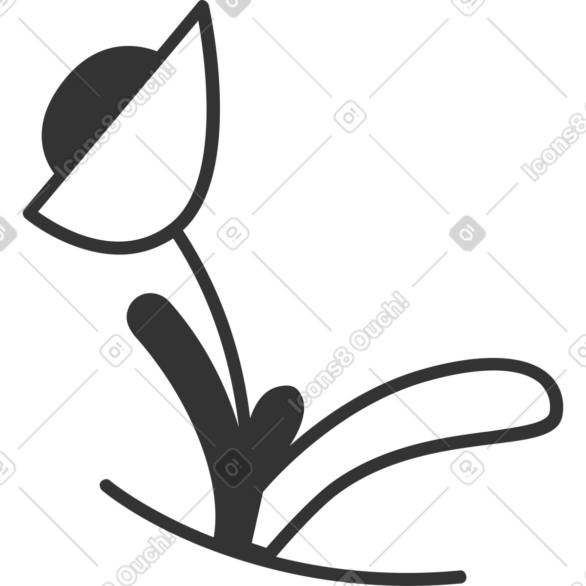 Ilustración Flor en estilo Crayon a descargar en PNG y SVG