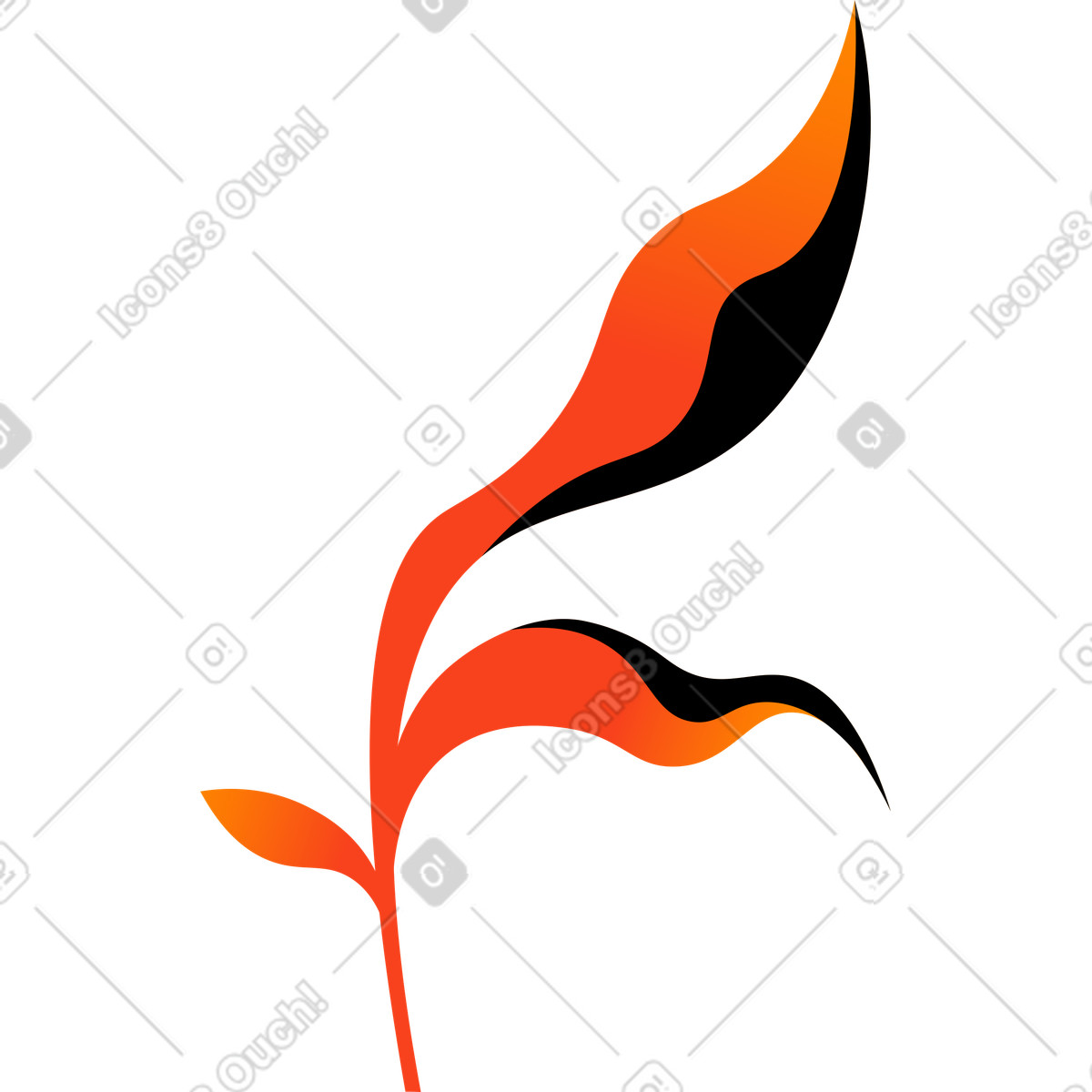 Illustration Herbe noire rouge dans le style Amani à télécharger aux formats PNG, SVG