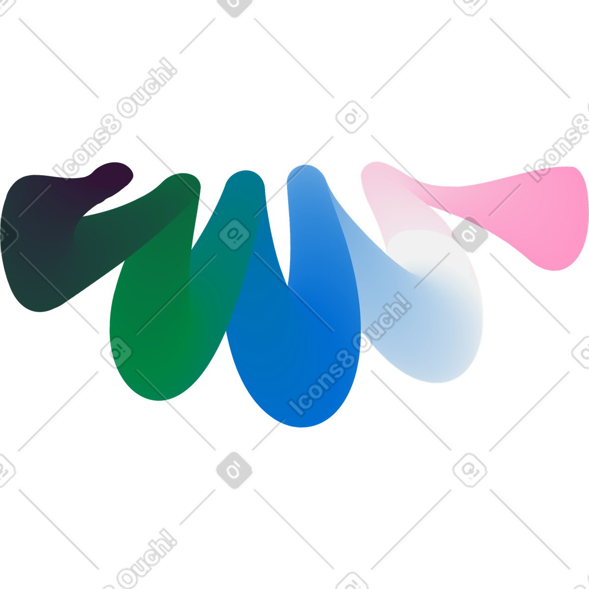 Forms スタイルの Multicolored wavy patch のイラストをPNG、SVG形式でダウンロード