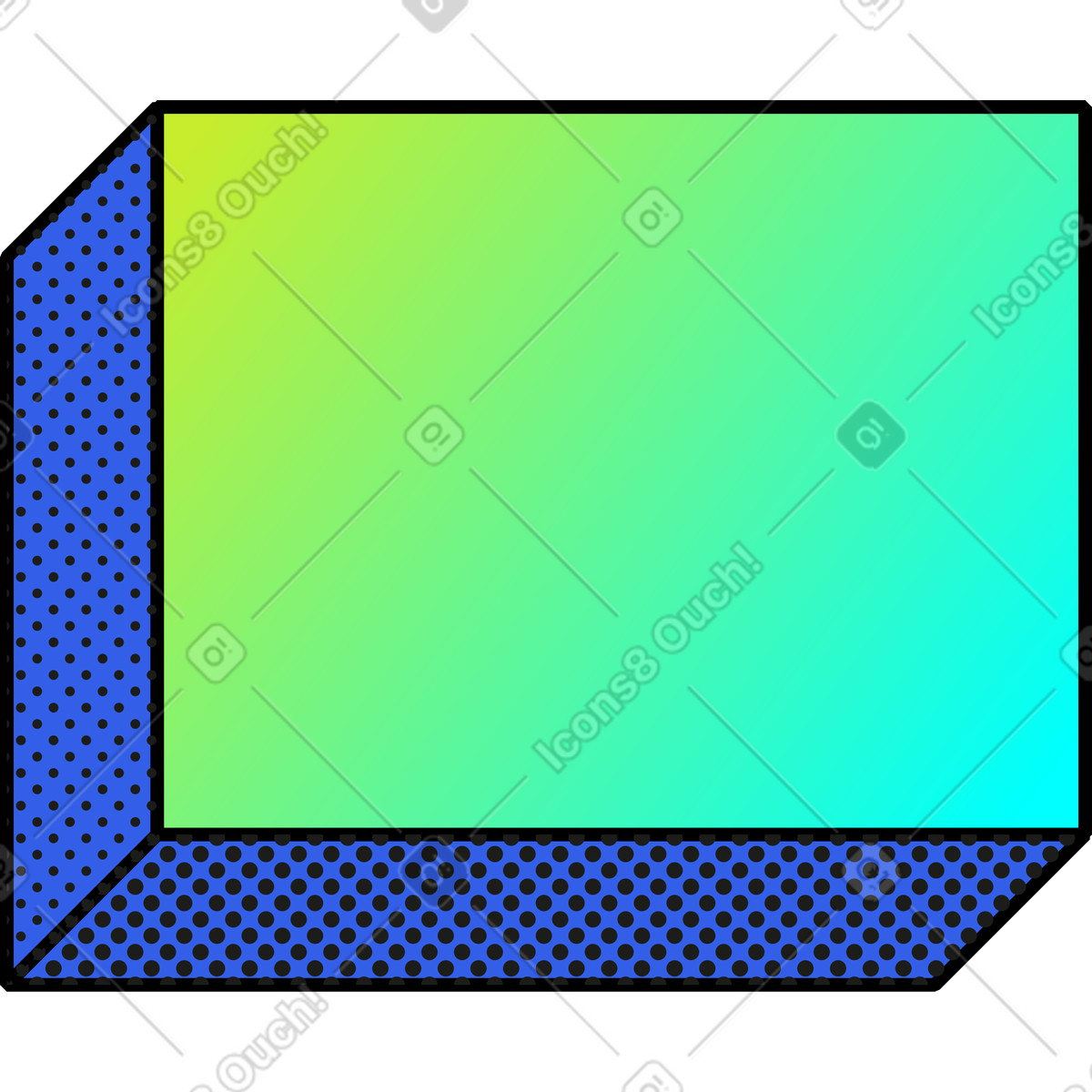 Ilustración Bloquear en estilo Memphis a descargar en PNG y SVG