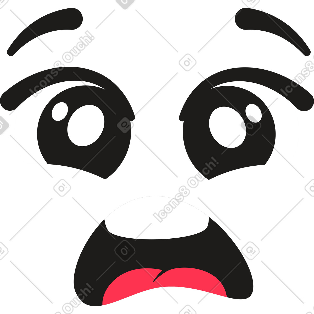 Fearful emotion illustration featuring expressive clipart graphics and vector images