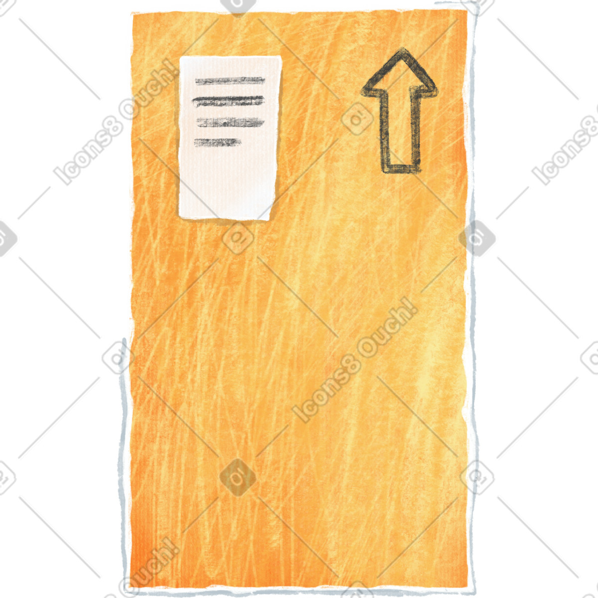 Großer ockerfarbener karton-Illustration im Crafty-Stil als Download in PNG, SVG