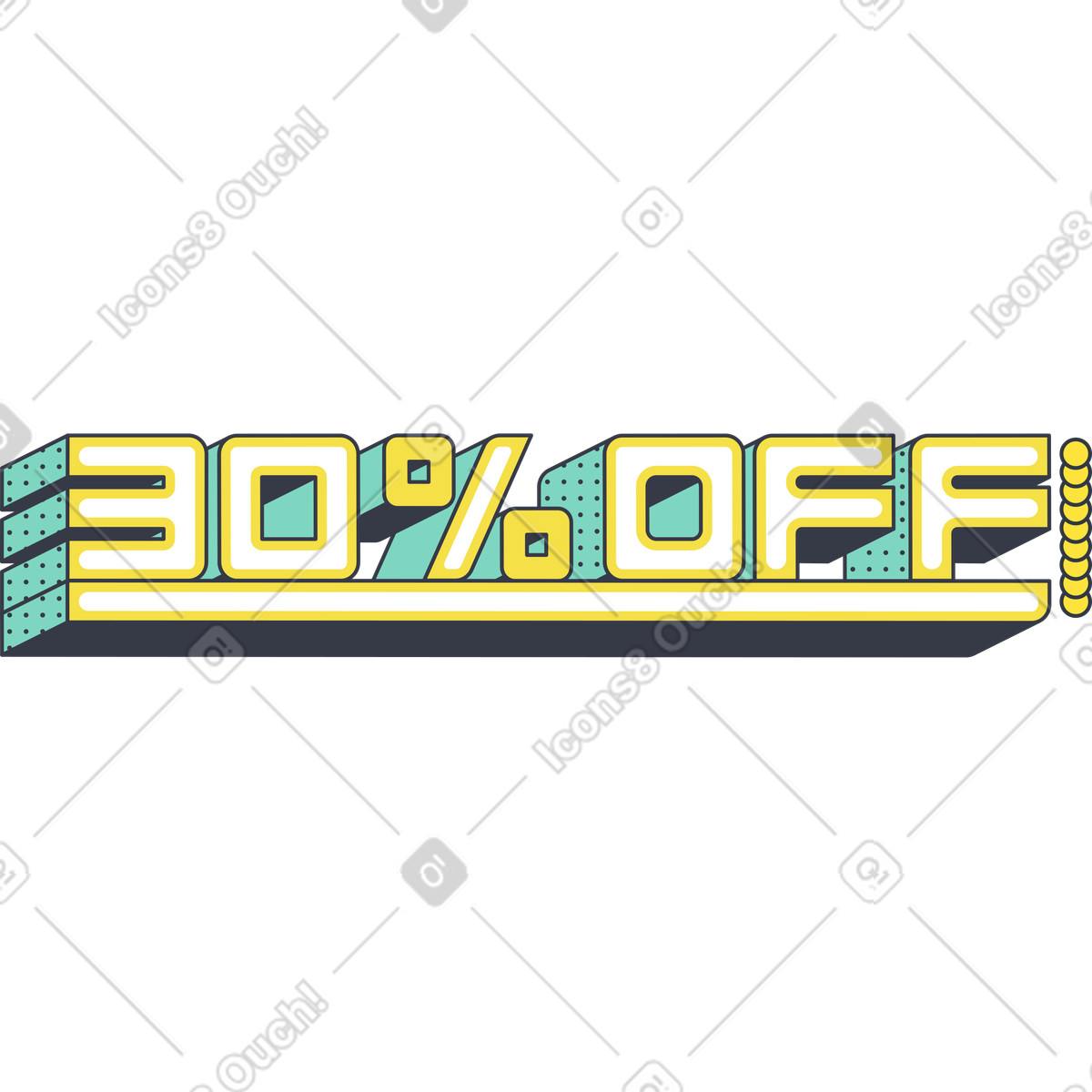 Abstract スタイルの Thirty percent off のイラストをPNG、SVG形式でダウンロード