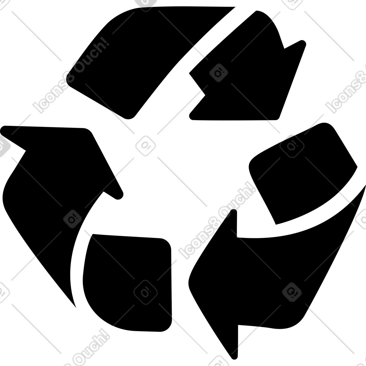 Illustration Symbole de recyclage dans le style Journal à télécharger aux formats PNG, SVG