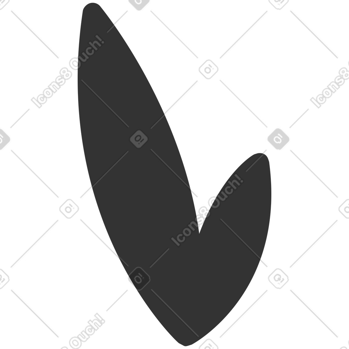 Ilustración Tow black leaves en estilo Crayon a descargar en PNG y SVG